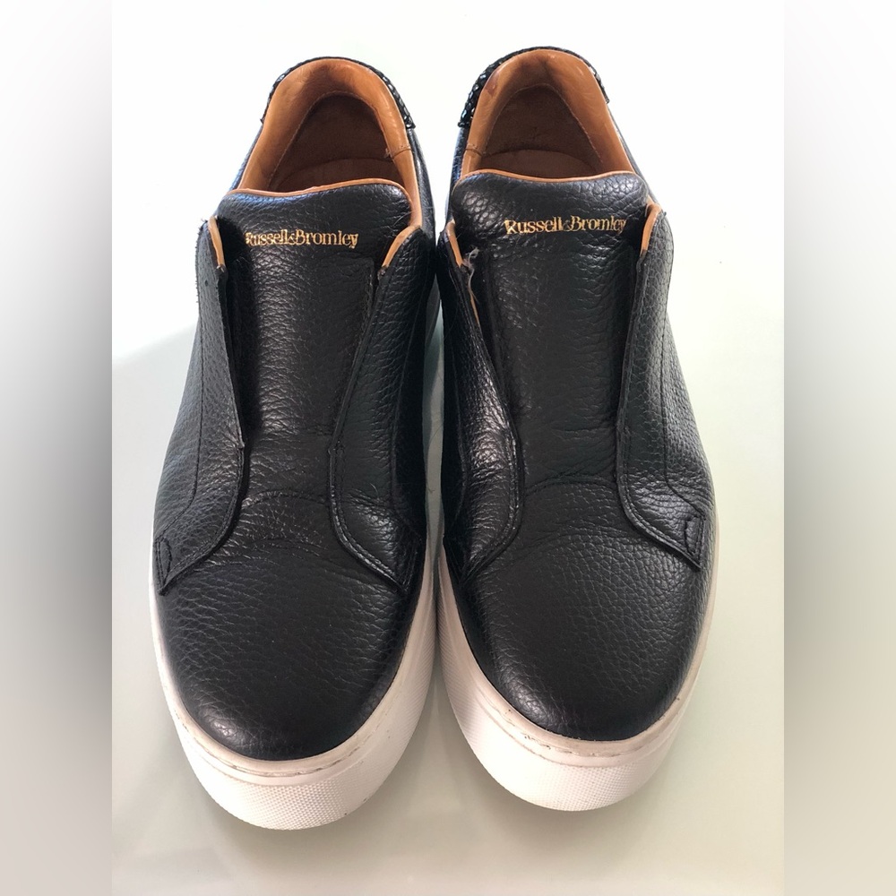 Russel and bromley black leather top flat forms as worn by trinny